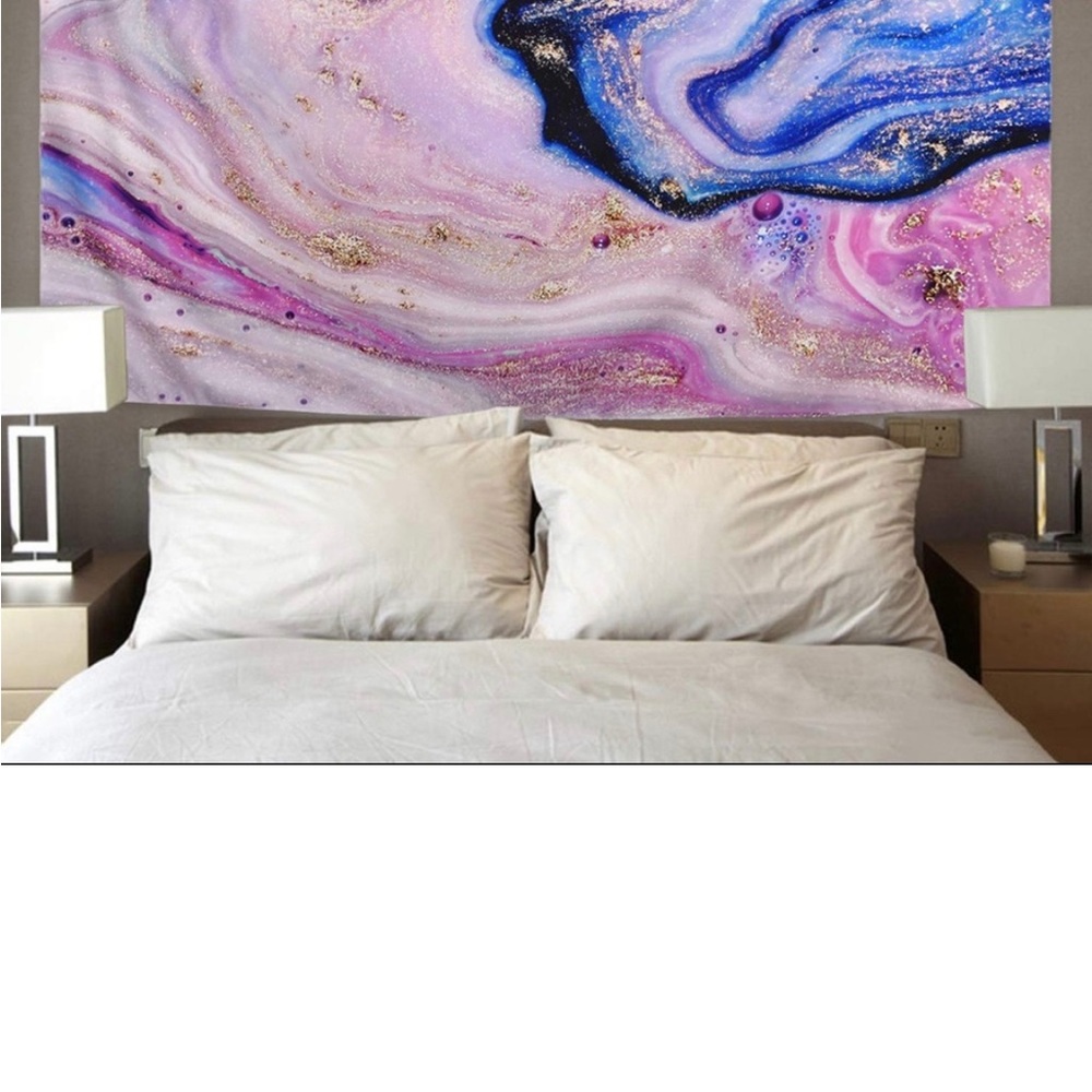 Elegant Swirl Tapestry in Pink and Blue